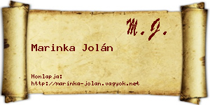 Marinka Jolán névjegykártya