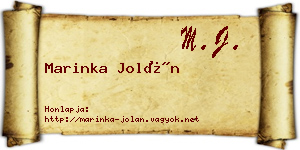 Marinka Jolán névjegykártya