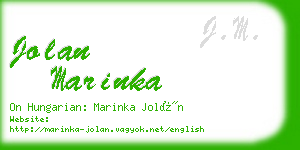 jolan marinka business card